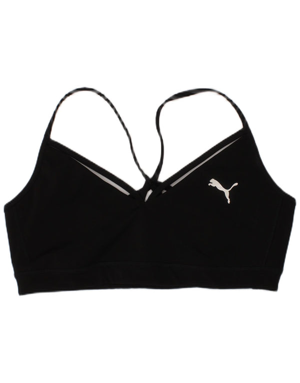 Sutiã esportivo feminino Puma grande esportivo preto de poliéster