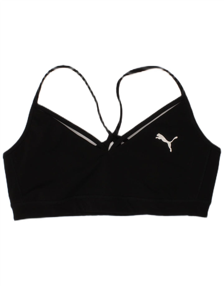 Sutiã esportivo feminino Puma grande esportivo preto de poliéster
