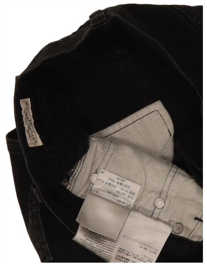 Calça jeans reta masculina Levi's W30 L30 algodão preto