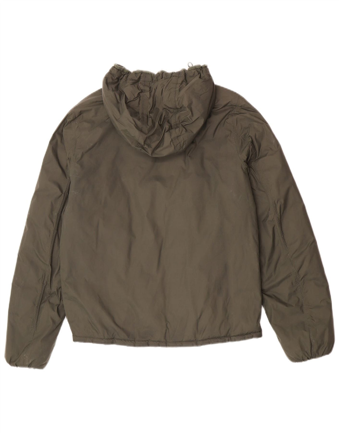 Jaqueta masculina acolchoada reversível com capuz K-Way UK 38 poliamida verde médio