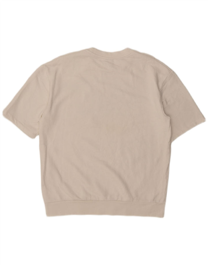Zara moletom masculino gráfico de manga curta jumper grande algodão branco