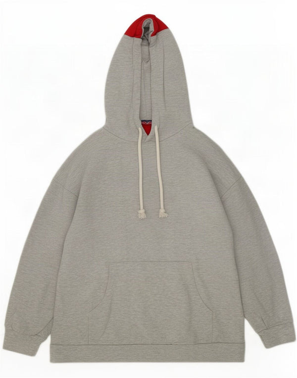 Zara Womens Trafaluc Graphic Hoodie Jumper UK 14 Medium Grey Colourblock