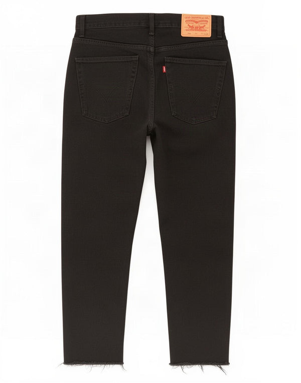 Calça jeans masculina Levi's 581 Distressed Straight W34 L25 algodão preto
