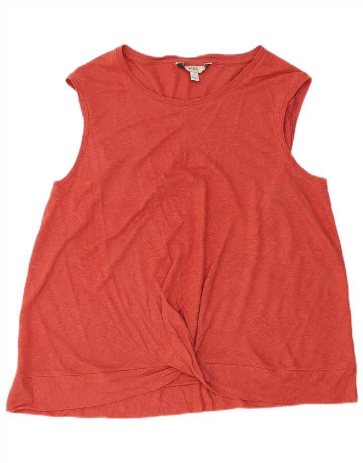 Colete feminino Marks & Spencer UK 16 grande linho marrom