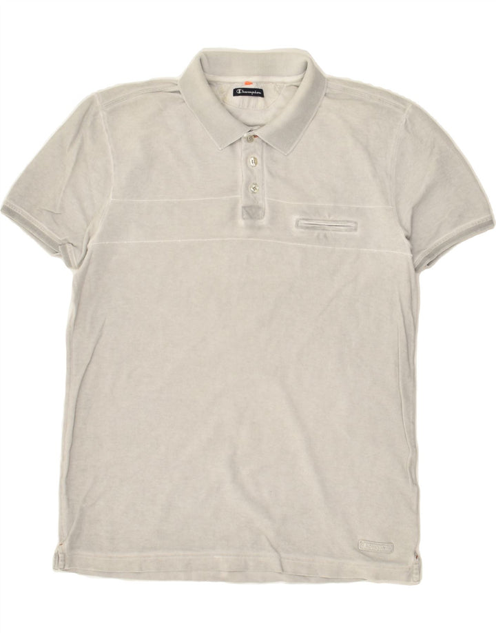 CHAMPION Mens Polo Shirt Medium Grey | Vintage Champion | Thrift | Second-Hand Champion | Used Clothing | Messina Hembry 