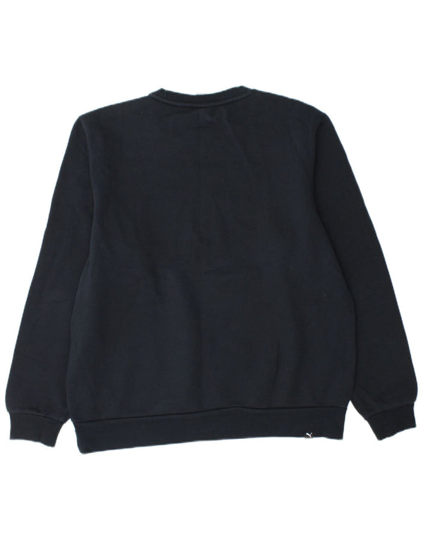 Puma moletom masculino gráfico jumper grande algodão azul marinho