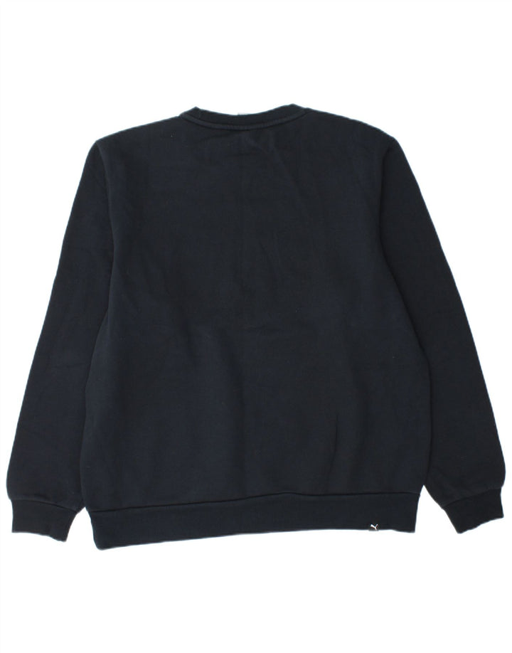 Puma moletom masculino gráfico jumper grande algodão azul marinho