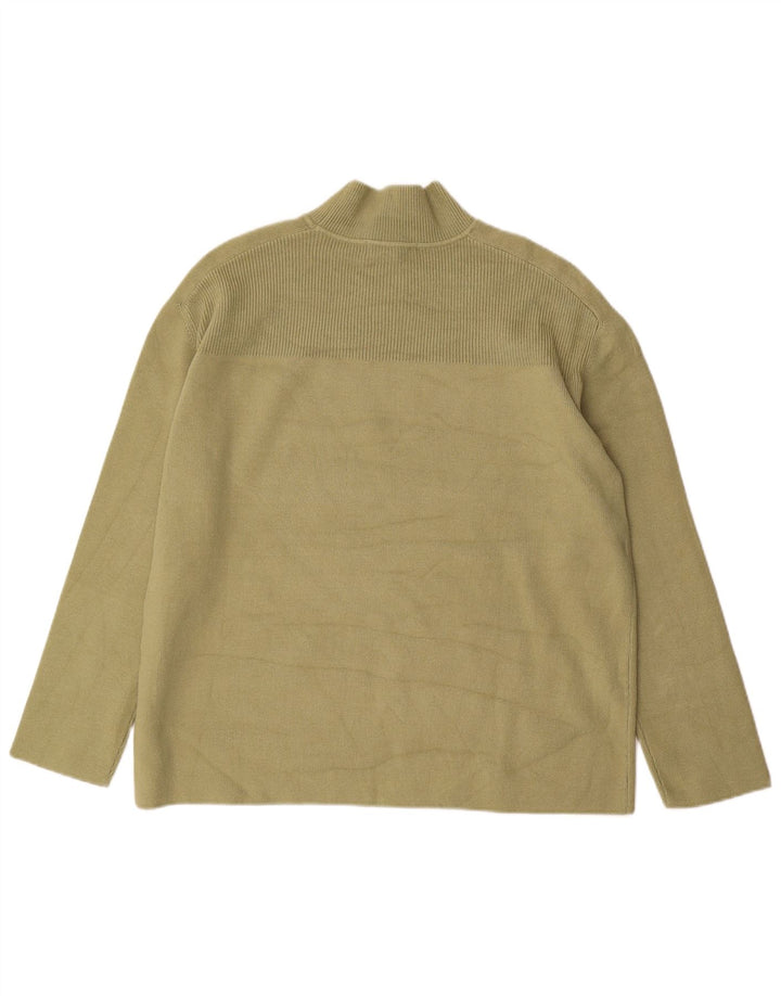 Suéter feminino Marks & Spencer com gola tartaruga Reino Unido 14 médio cáqui