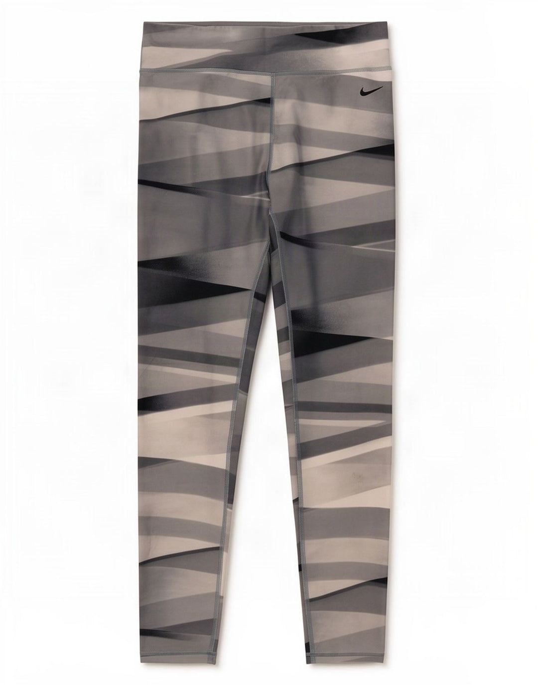 Leggings Nike Dri Fit Feminino UK 12 Poliéster Geométrico Cinza Médio
