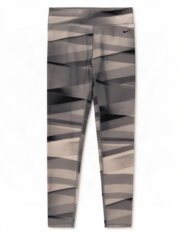 Leggings Nike Dri Fit Feminino UK 12 Poliéster Geométrico Cinza Médio