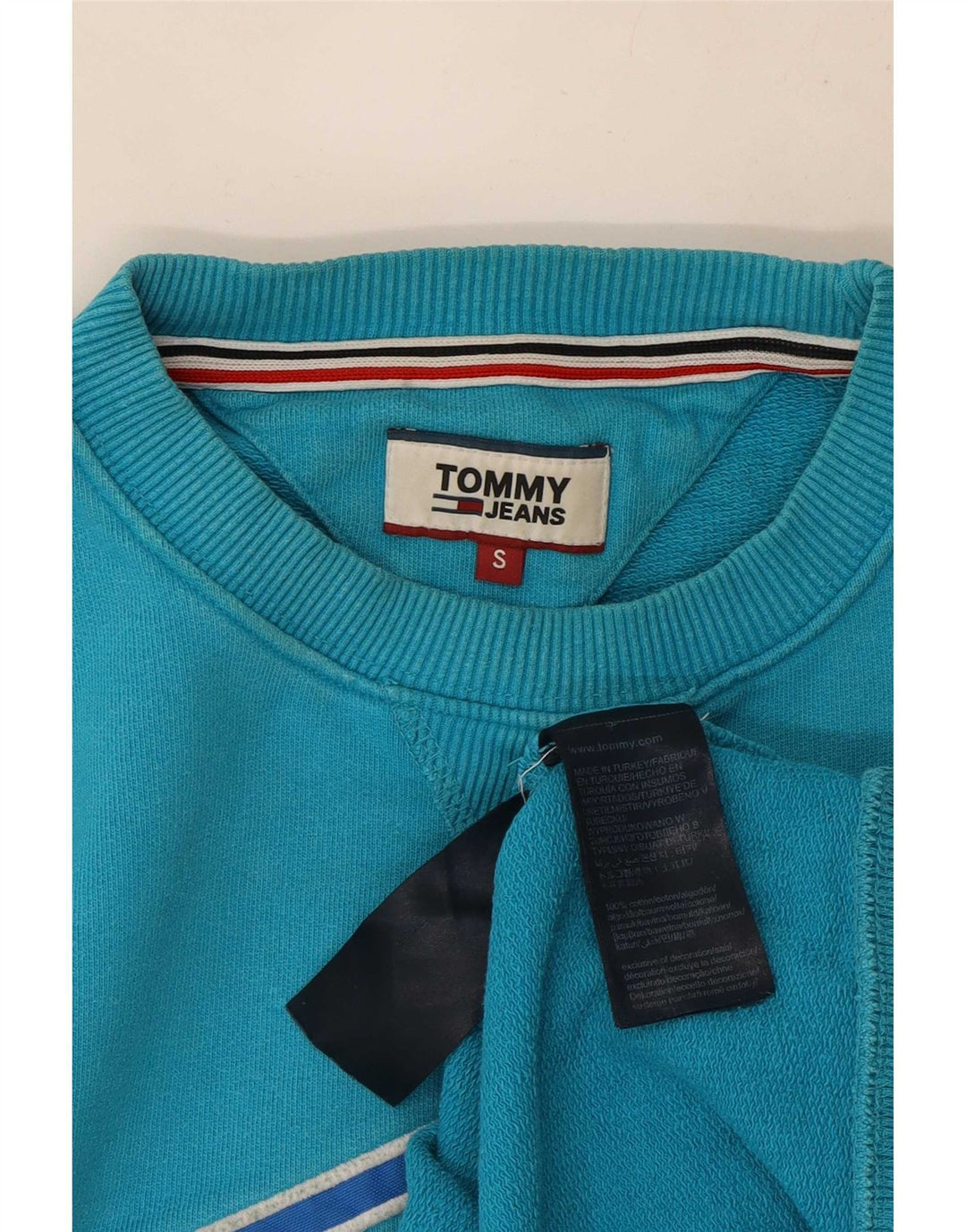 Tommy Hilfiger moletom gráfico masculino jumper pequeno azul algodão