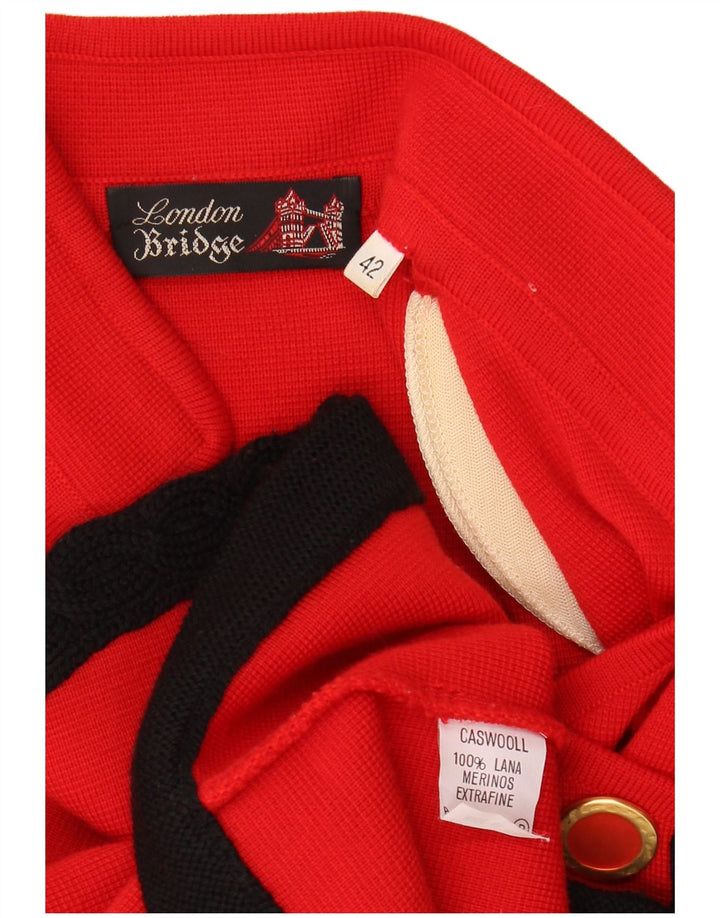 Jaqueta blazer feminina vintage com peito duplo IT 42 colorblock vermelho médio