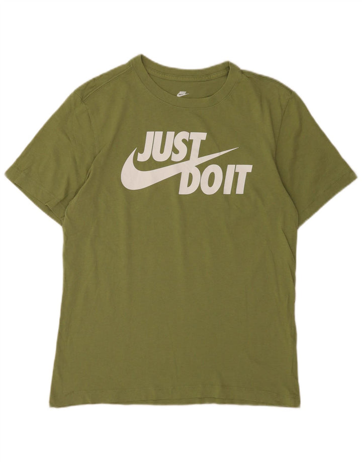 Camiseta Nike masculina gráfica Top pequeno algodão verde