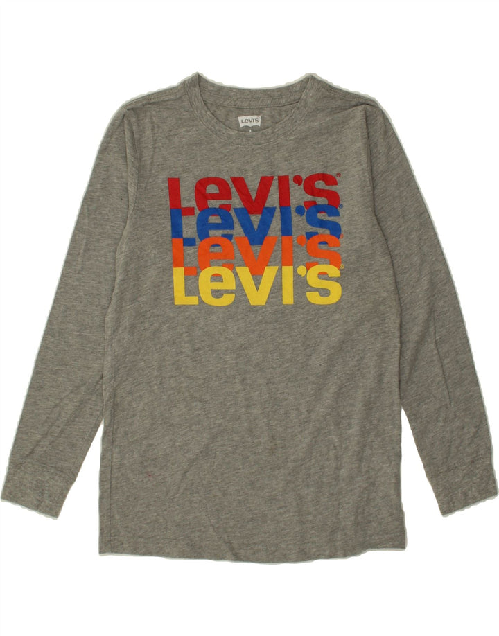 LEVI'S Boys Graphic Top Long Sleeve 12-13 Years Large Grey Cotton Vintage Levi's and Second-Hand Levi's from Messina Hembry 