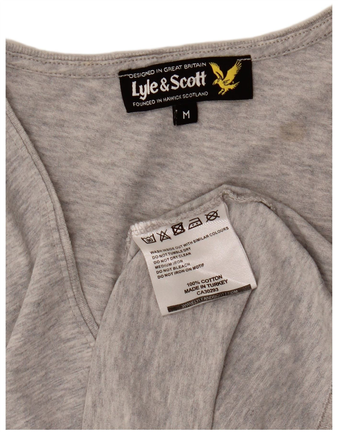 Colete masculino LYLE & SCOTT de algodão manchado cinza médio