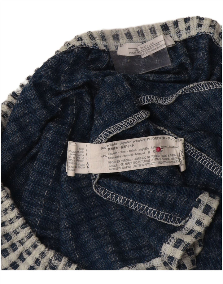 Zara Womens Trafaluc Crop Top UK 10 Pequeno Azul Check Poliéster