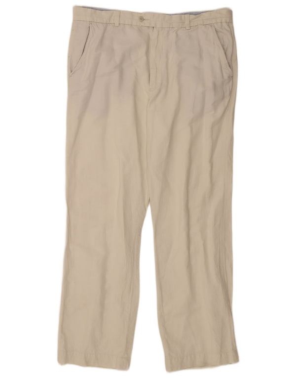 Calça masculina Marks & Spencer Blue Harbor Straight Suit W40 L33 Off White