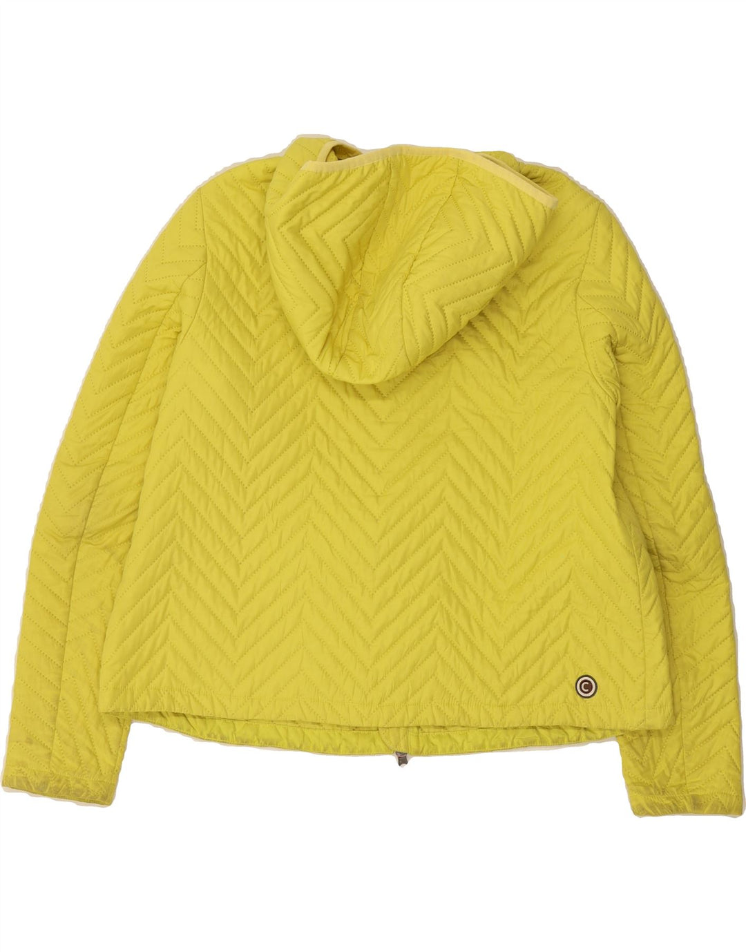 COLMAR Womens Hooded Padded Jacket IT 42 Small Yellow Polyester Vintage Colmar and Second-Hand Colmar from Messina Hembry 