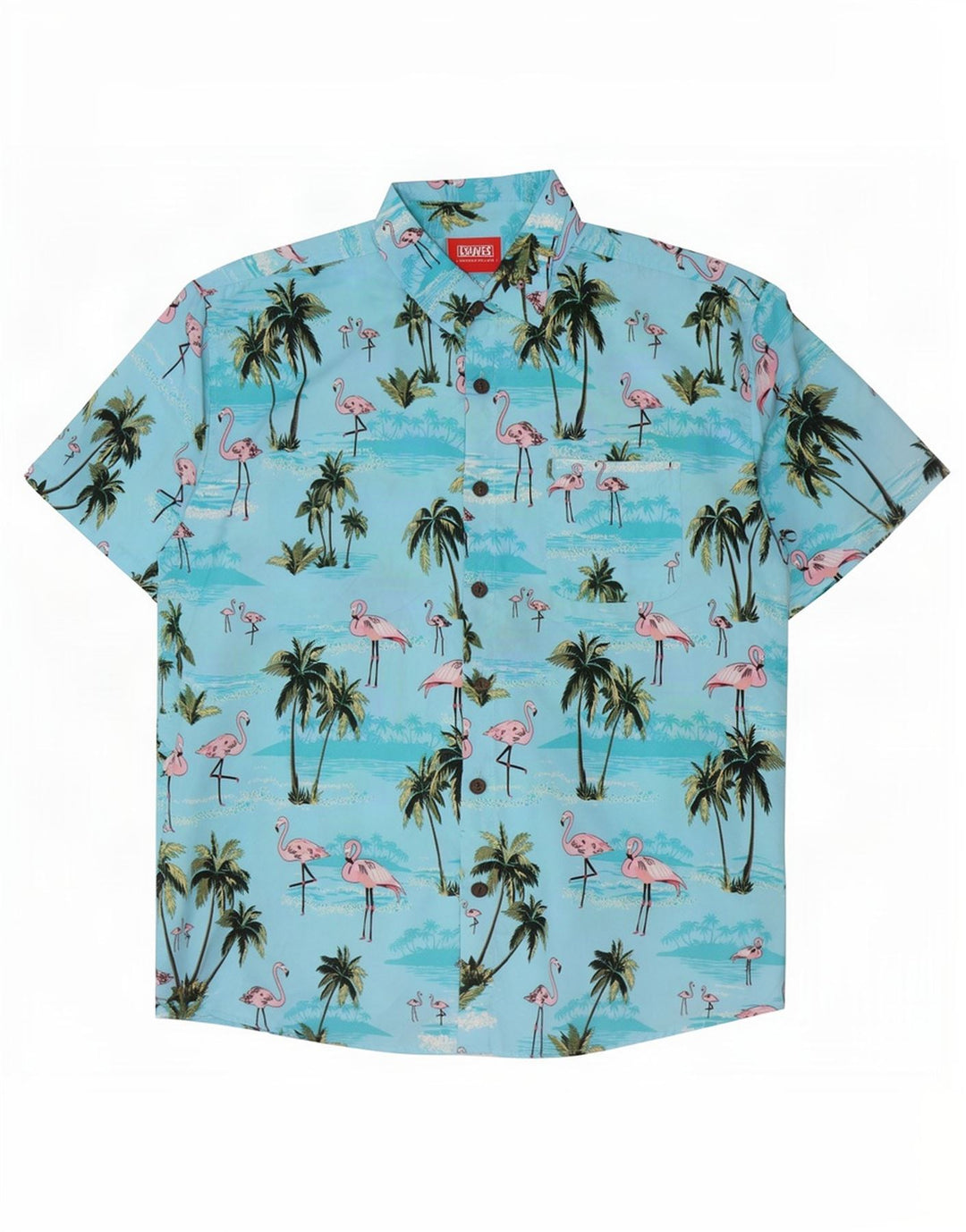 Camisa masculina havaiana de manga curta Lowes XL azul poliéster