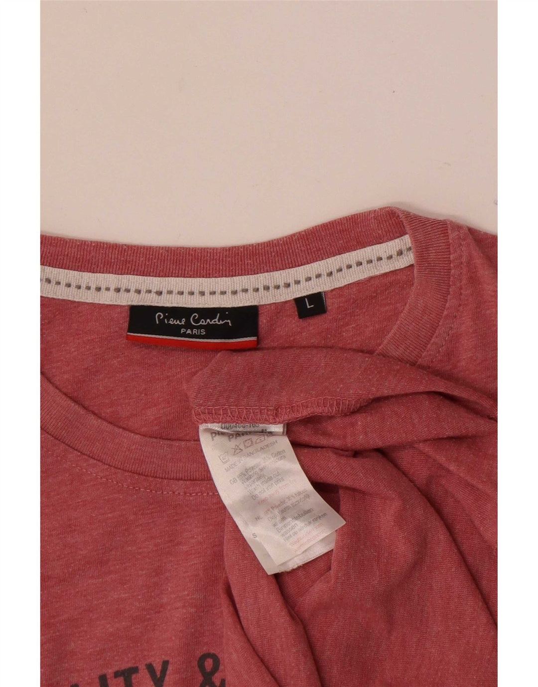 Camiseta masculina Pierre Cardin com estampa gráfica grande poliéster rosa