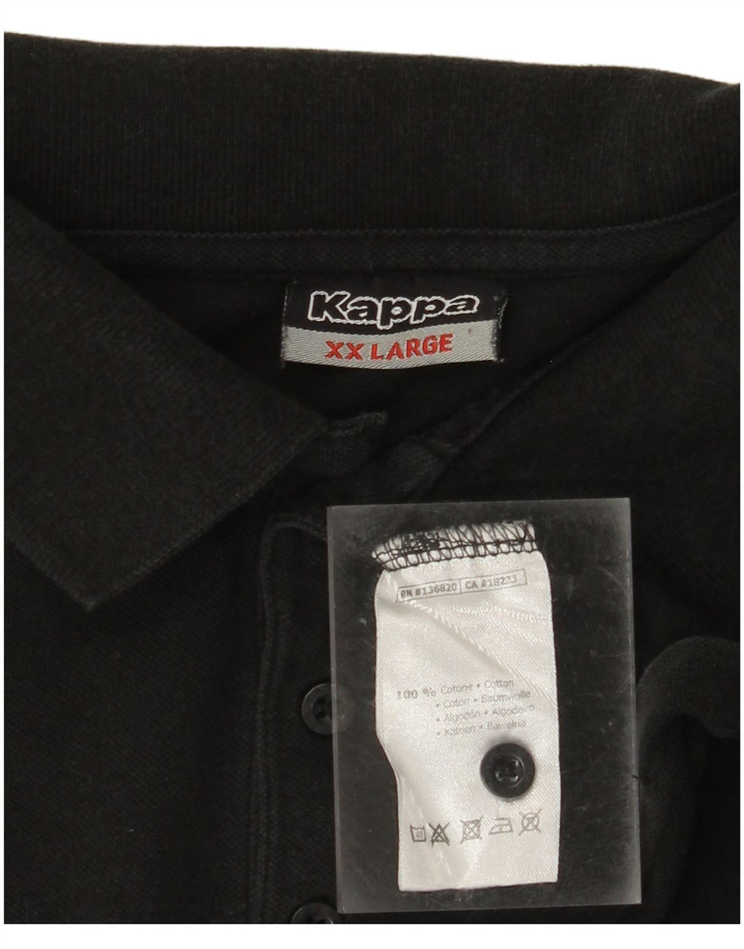 Camisa polo masculina KAPPA 2XL algodão preto