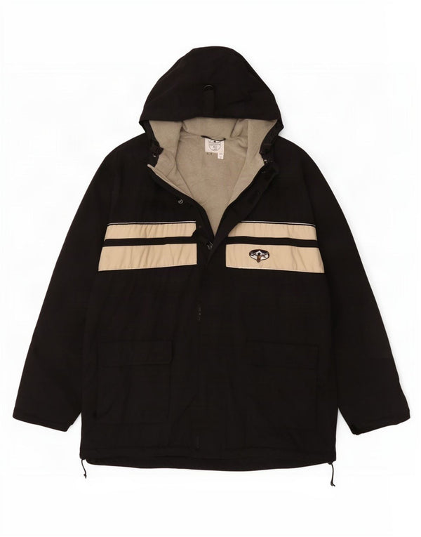 Jaqueta corta-vento masculina com capuz Chiemsee UK 44 2XL preto colorblock