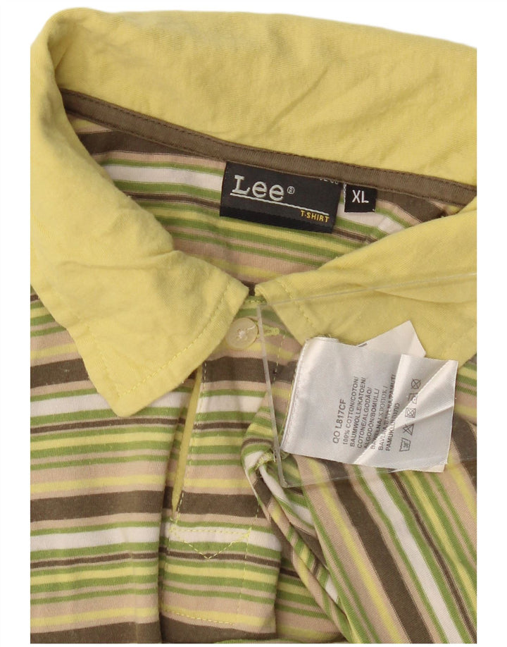 Camisa polo feminina LEE UK 18 XL algodão listrado multicolorido