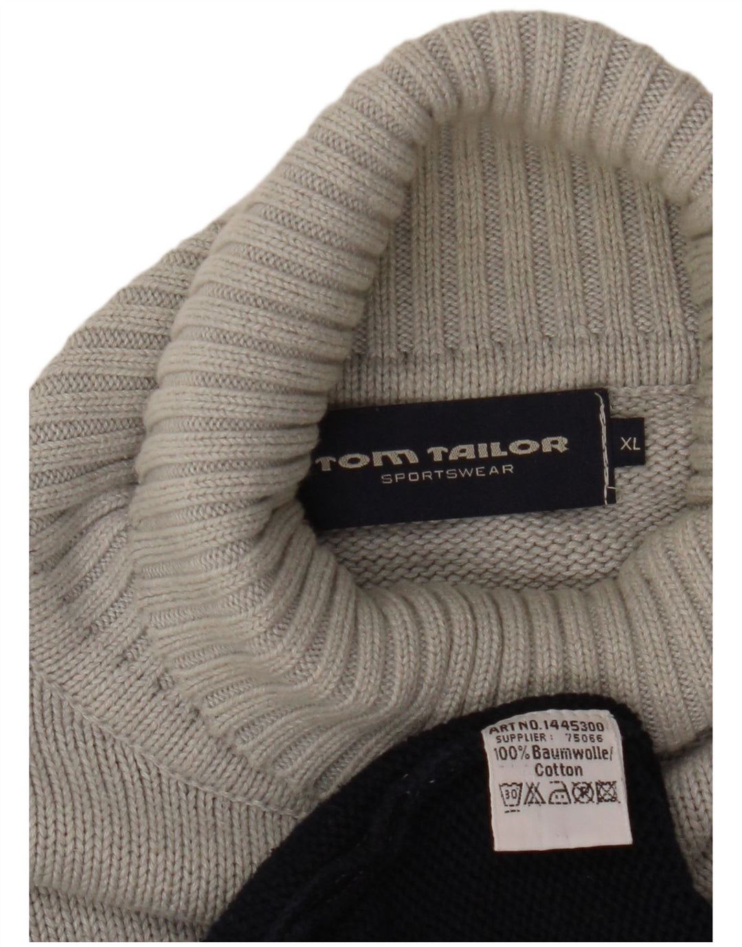 Suéter masculino TOM TAILOR com gola redonda XL cinza Fair Isle algodão