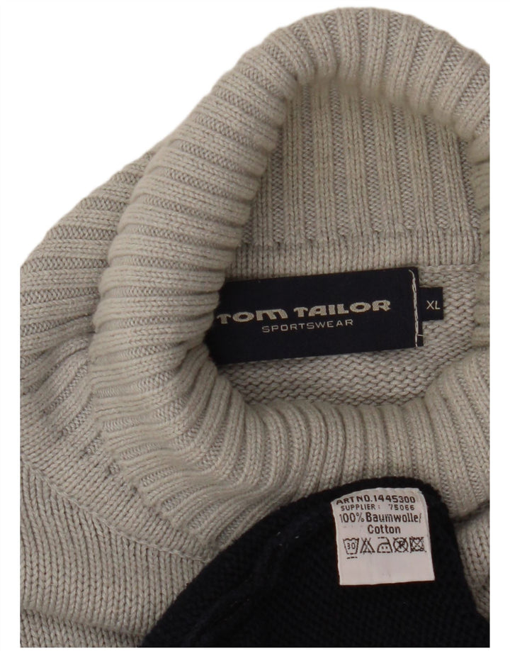 Suéter masculino TOM TAILOR com gola redonda XL cinza Fair Isle algodão