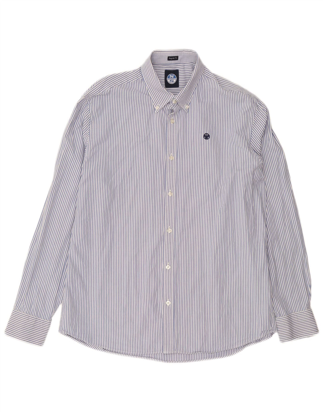 Camisa masculina North Sails Regular Fit XL azul risca de giz algodão