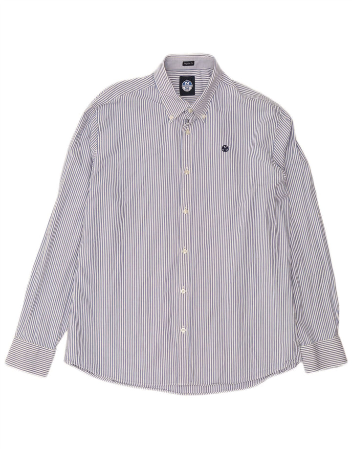 Camisa masculina North Sails Regular Fit XL azul risca de giz algodão