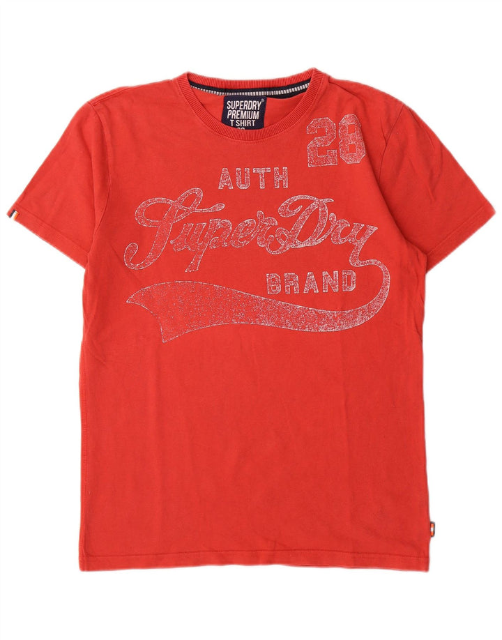 Camiseta gráfica masculina Superdry Top pequeno algodão vermelho