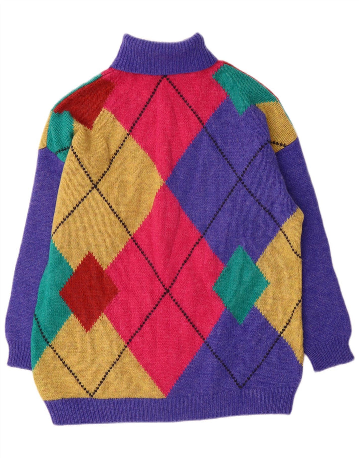 Suéter feminino Benetton com gola redonda Reino Unido 16 grande multicolorido