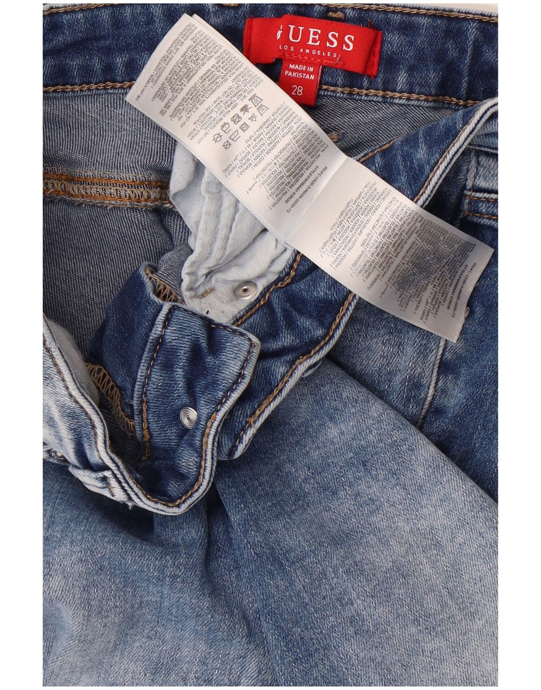Jeans slim feminino GUESS W28 L29 azul poliéster