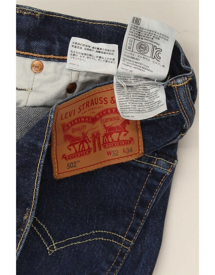 Levi's Masculino 502 Tapered Jeans W32 L30 Azul Algodão