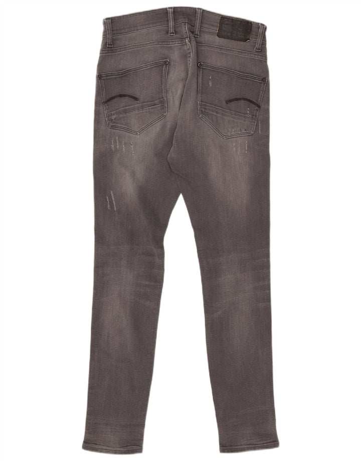Calça jeans masculina G-STAR Revend desgastada super slim W32 L34 algodão cinza