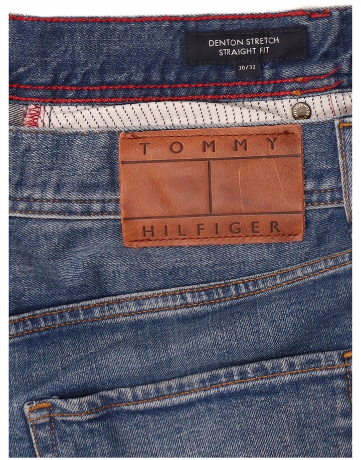 TOMMY HILFIGER Masculino Denton Straight Jeans W30 L32 Azul Algodão