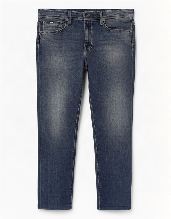 Gas Mens Slim Jeans W36 L28 Azul Algodão