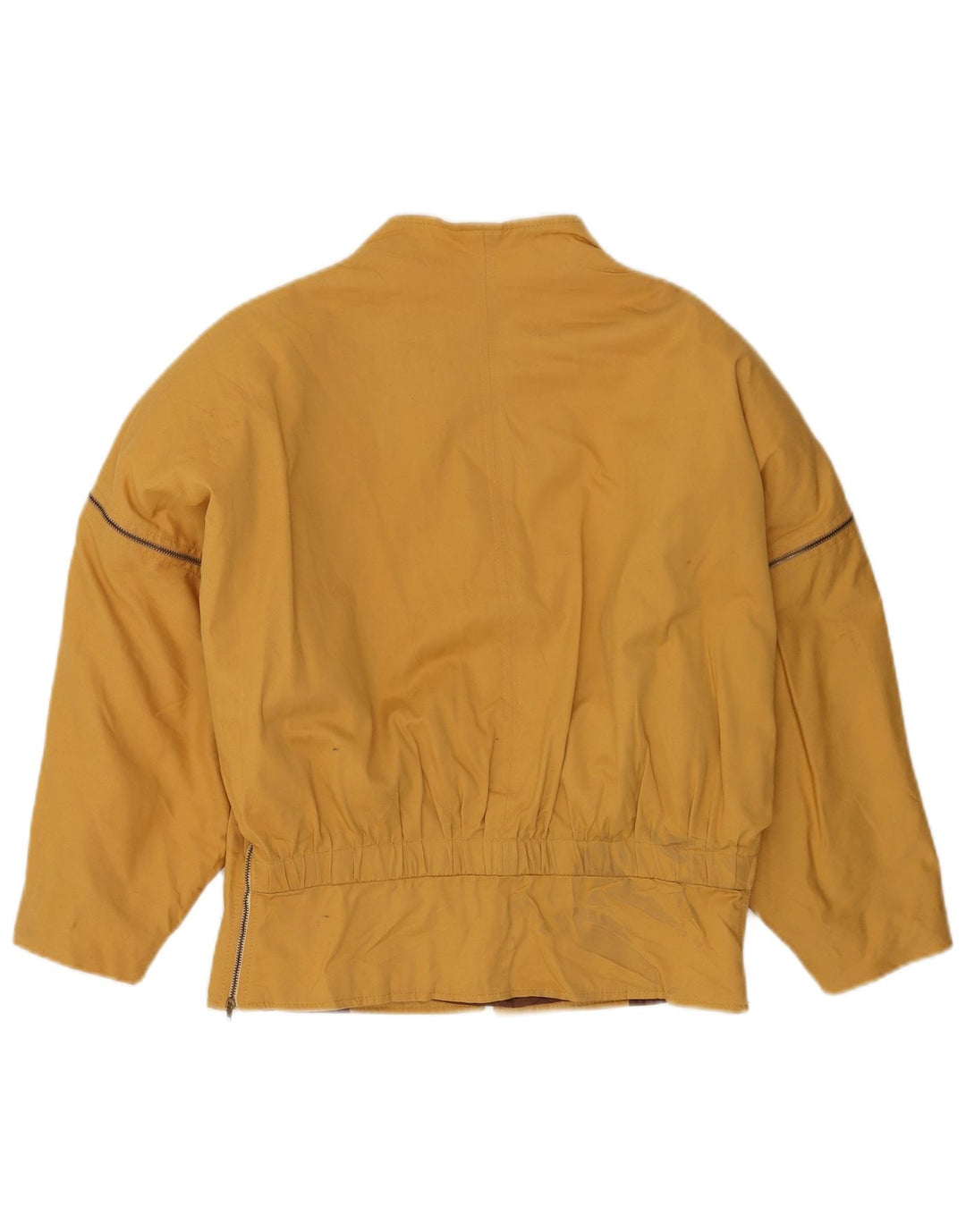 Jaqueta bomber feminina vintage IT 42 algodão amarelo médio