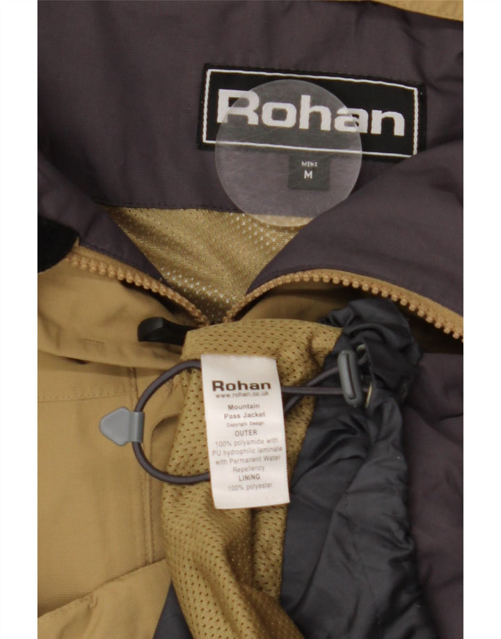 Jaqueta corta-vento masculina com capuz ROHAN UK 38 poliamida bege médio