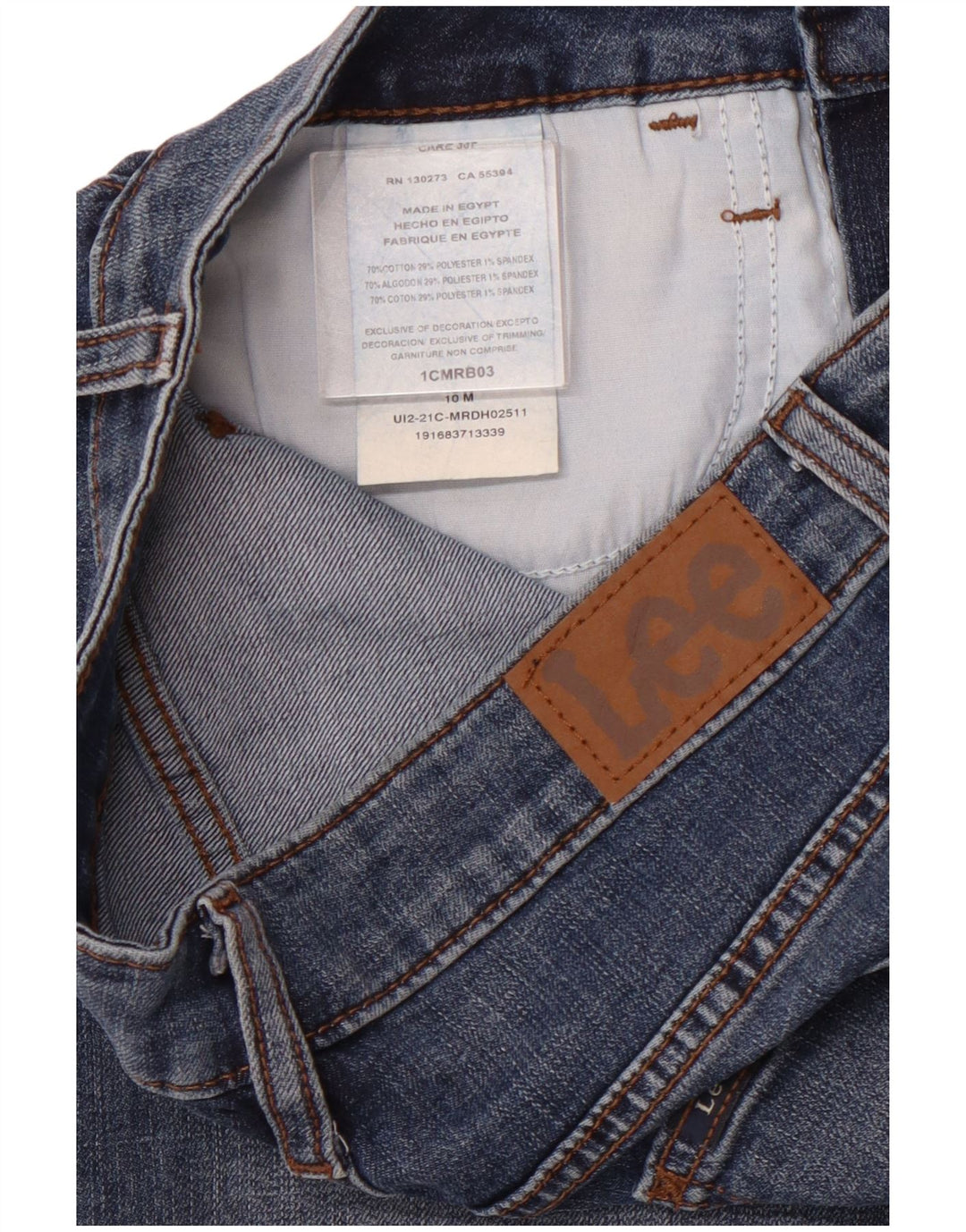 Bermuda jeans regular feminina LEE cintura média US 10 grande W28 azul