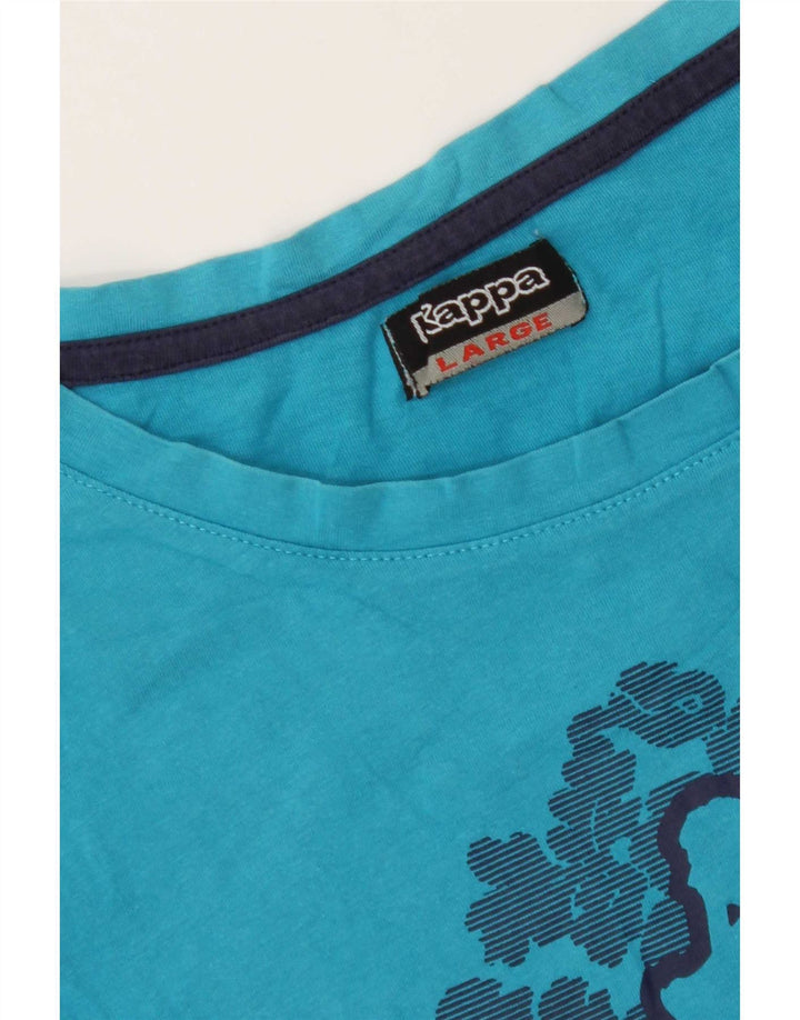 Camiseta feminina Kappa com estampa gráfica UK 14 grande azul