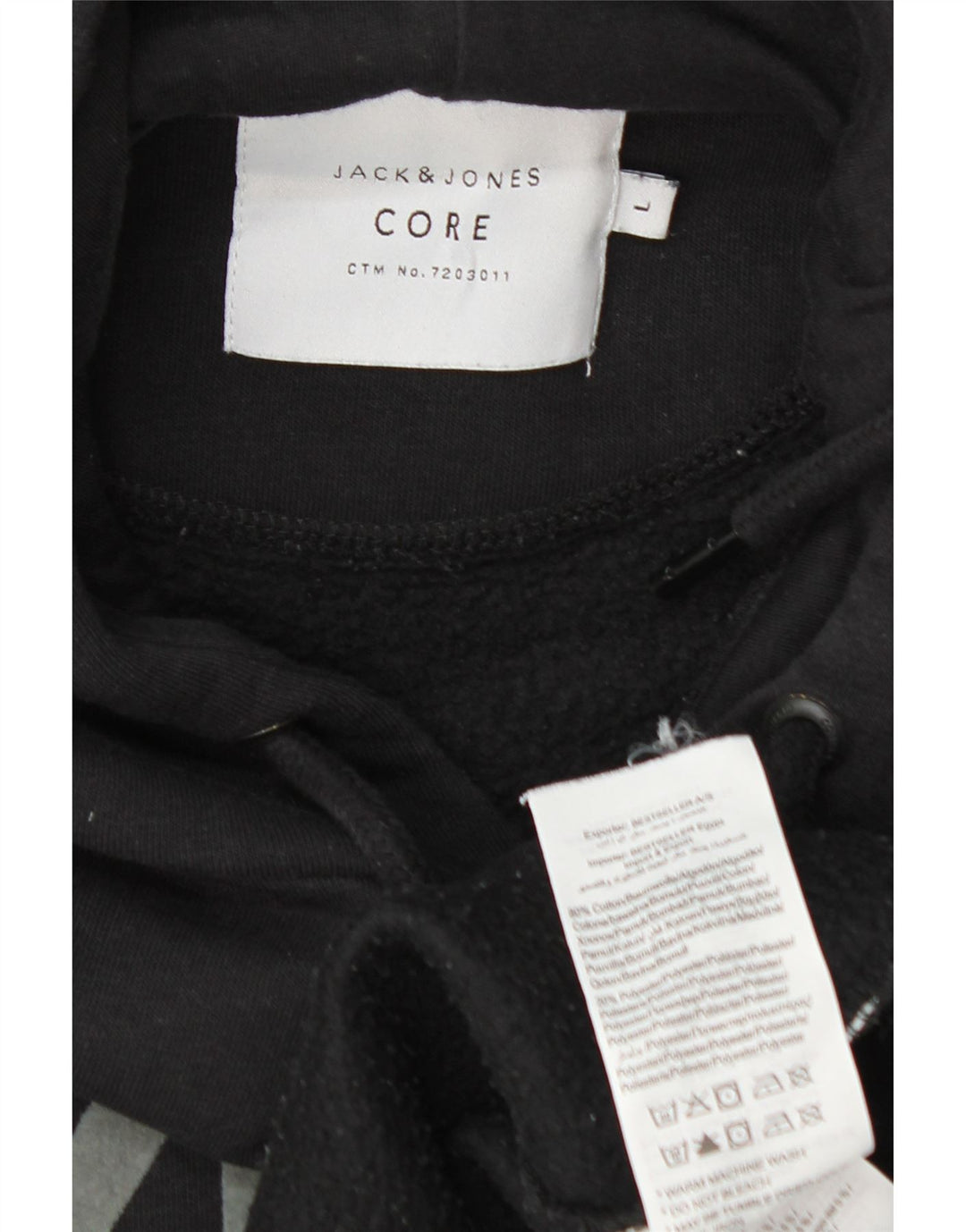 JACK & JONES Mens Graphic Hoodie Jumper Large Black Cotton Vintage Jack & Jones and Second-Hand Jack & Jones from Messina Hembry 