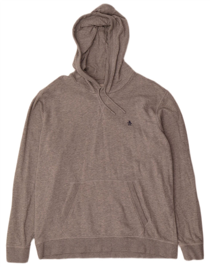 PENGUIN Mens moletom com capuz XL algodão cinza