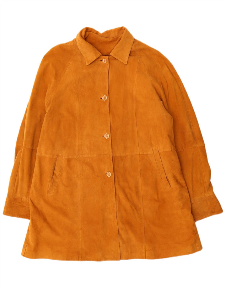 Sobretudo feminino de camurça Gallotti EU 46 XL couro bege
