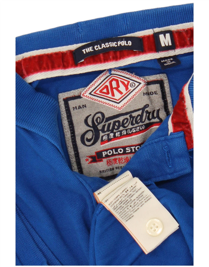 Camisa polo masculina Superdry Classic Fit algodão azul médio
