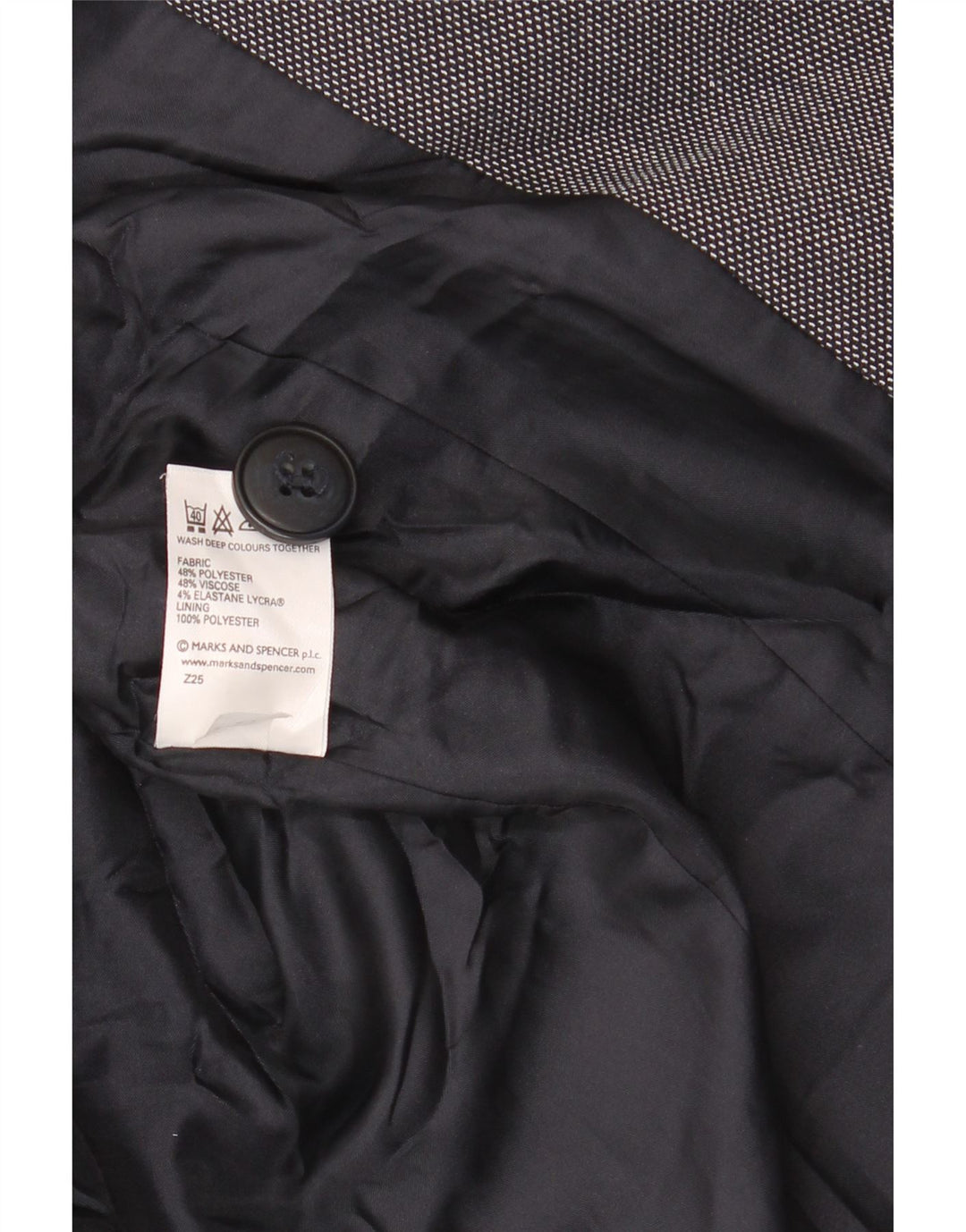Jaqueta Blazer Padrão Feminina Marks & Spencer Reino Unido 16 Grande Azul Marinho