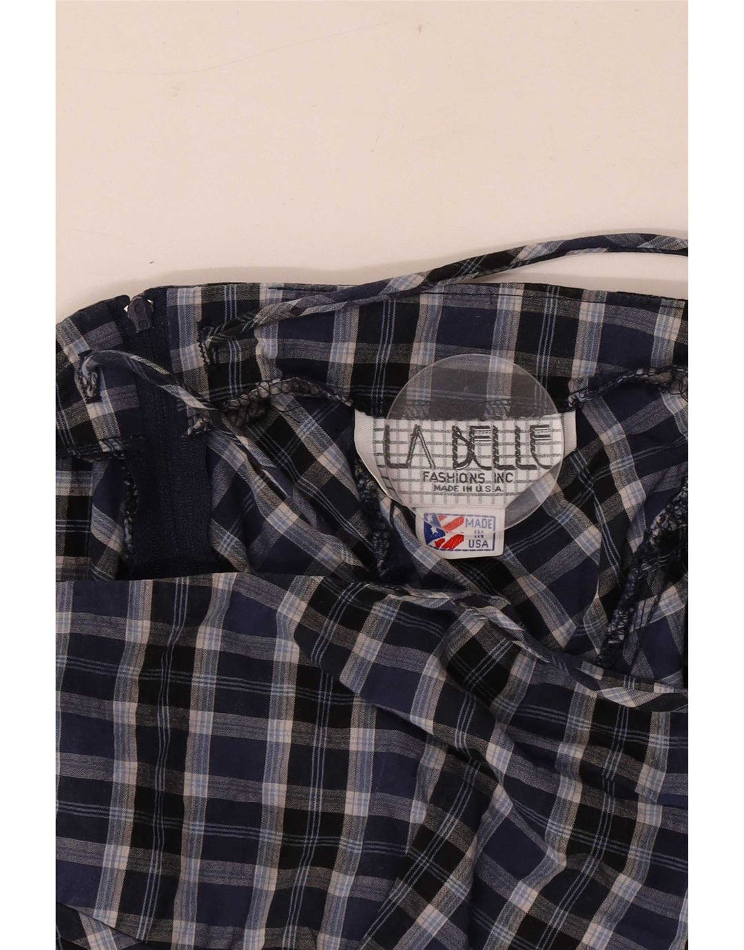 Vestido de verão feminino La Belle UK 8 pequeno xadrez azul