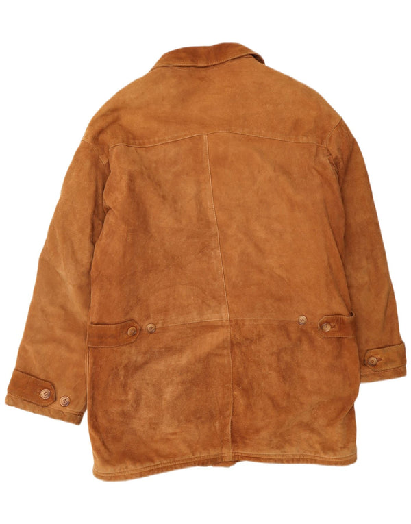 Jaqueta masculina de camurça VINTAGE IT 52 XL couro bege