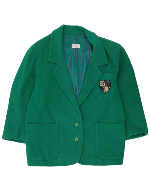 Jaqueta Blazer Oversized Feminina Benetton com 2 Botões IT 40 Pequena Lã Verde